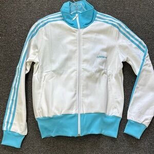 Adidas Originals Women’s Aqua and White tracksuit